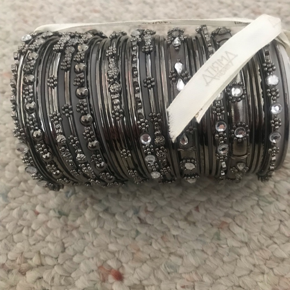 Amrita Singh Gunmetal Bangle Set